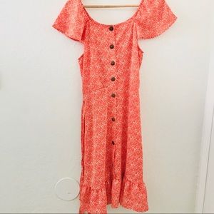 Monteau Women’s Red Floral Midi Dress
